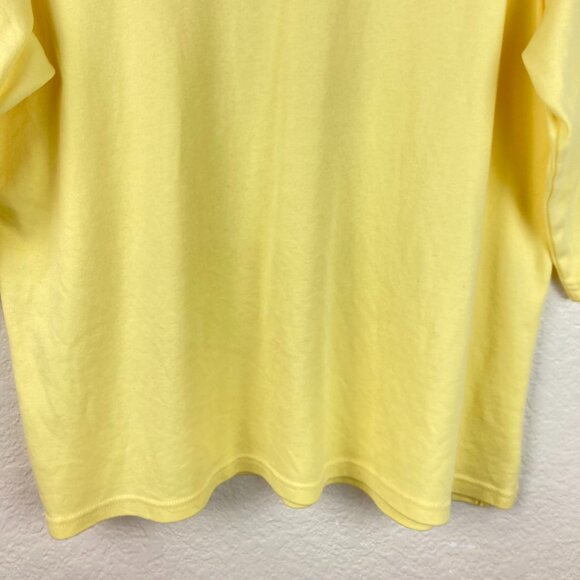 Quacker Factory by Jeanne Bice Women's Yellow Top W/Scalloped V-Neck Sz XL - Picture 4 of 9